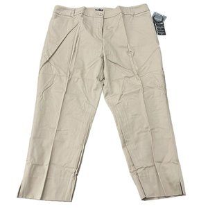 Claudia EV Women's Khaki Capri Pants, Size 14 NWT